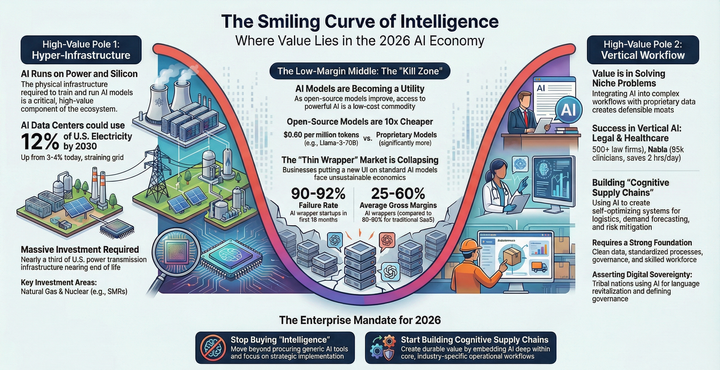 The Economics of Model Commoditization: The Smiling Curve of Intelligence